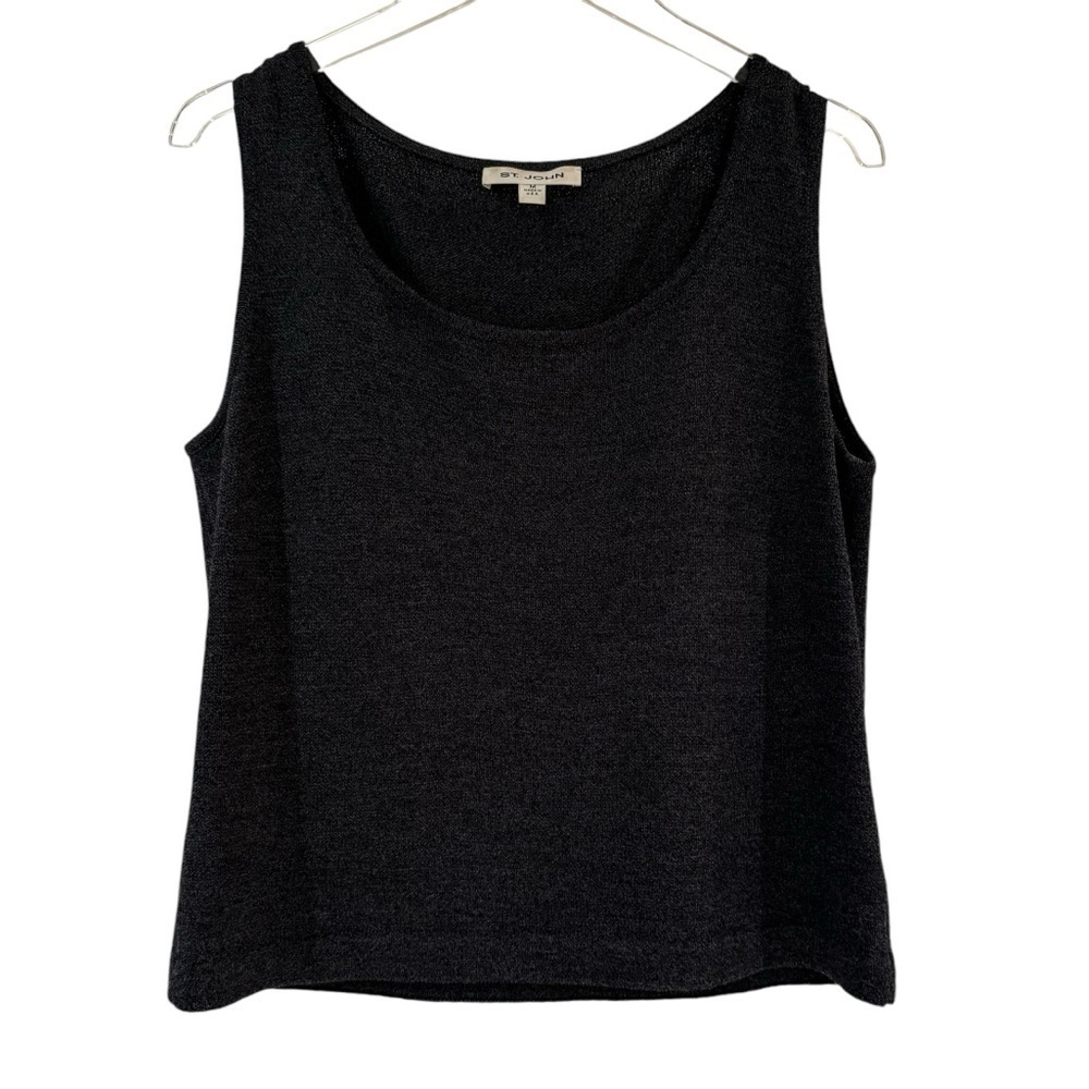ST. JOHN Women’s Sleeveless Santana Knit Blue Gray  Tank Size Medium